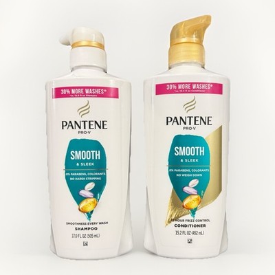 Pantene Pro-V Smooth & Sleek Shampoo and Conditioner Set, Frizz Control