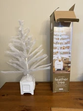 24" Martha Stewart White Feather Tree Christmas Holiday Tree ONLY