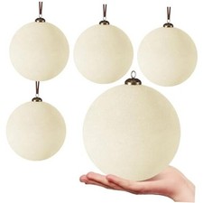 Pcs Large Velvet Christmas Balls 6 Inch Christmas Tree 4 Cream White