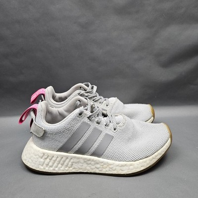 Adidas NMD R2 Shoes Womens Size 6 Gray Pink Boost Casual Running Sneakers