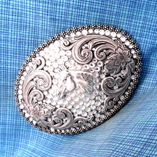 Cowgirls Western Filigree Scroll Rhinestones Horse Belt Buckle Vtg Nocona.GMP664