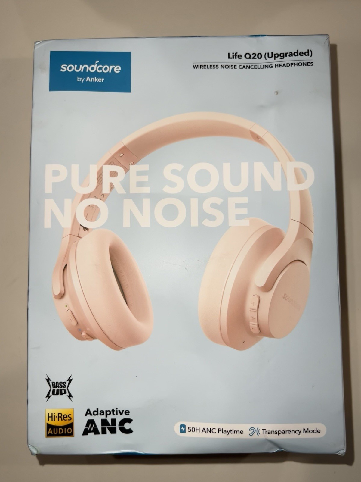 Soundcore Life Q20 Wireless Over Ear Headphones ANC Hi-Res Bass Open Box New