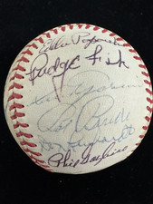 1972 Boston Red Sox Team Signed Baseball Fisk Rookie Year Beckett LOA