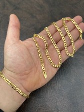 Collar o pulsera de cadena de ojo de tigre enchapado en oro de 14k de plata de ley 925 para hombre