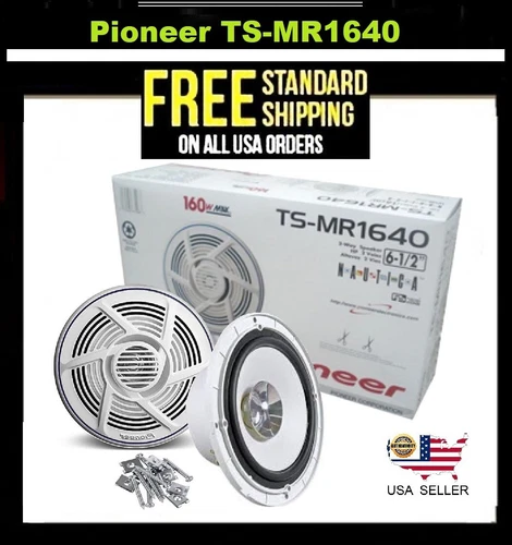 Pioneer TSMR1640 6.5″ 2-Way Speakers Marine Boat Car UTV Speakers 160w White