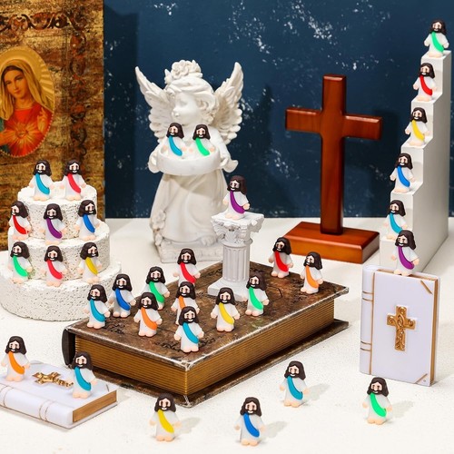 200 Pack Mini Jesus Figurines Bulk Tiny Jesus Figures Pocket Rubber Toys to H... - Picture 7 of 8