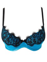34G  AQUA/BLACK ANN SUMMERS SEXY LACE PLUNGE UNDERWIRED  BRA RRP £26 BNWOT  SALE