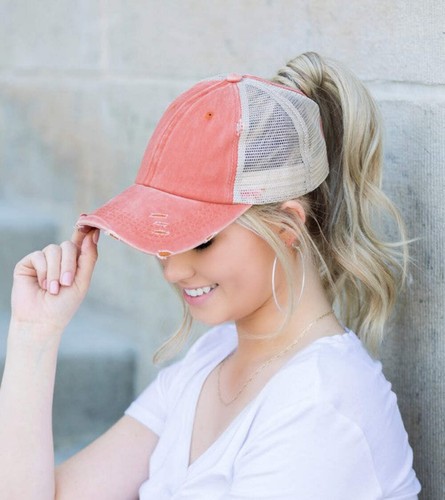Distressed Messy Bun Hat Cap - Bild 3 von 11