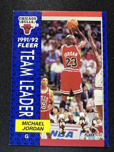1991-92 Fleer #375 Michael Jordan Team Leader Bulls Card