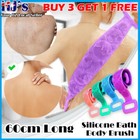 Bath Silicone Exfoliating Back Strap Scrub Shower Body Scrubber Brush Wash Clean
