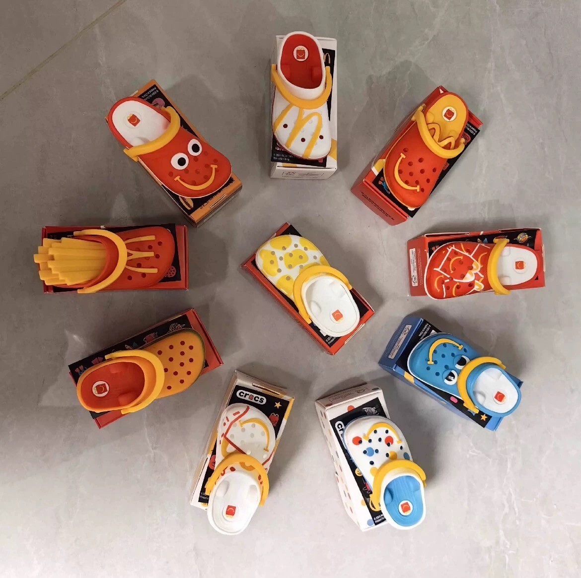 2024 McDonald's Mini Crocs Keychain Happy Meal Toys Completed Set 10 Patterns