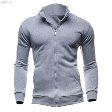 Zipper Stand Collar Coat Brand 2023 New Men's No Hoodies Sweatshirts Men Sweatsh