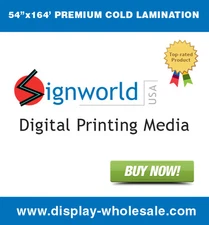 Premium Cold Lamination Film 54"X164' (Mutoh Epson Roland) Large Format Printer