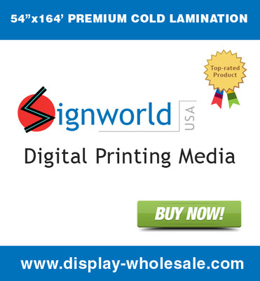 Premium Cold Lamination Film 54''X164' (Mutoh Epson Roland) Large Format Printer