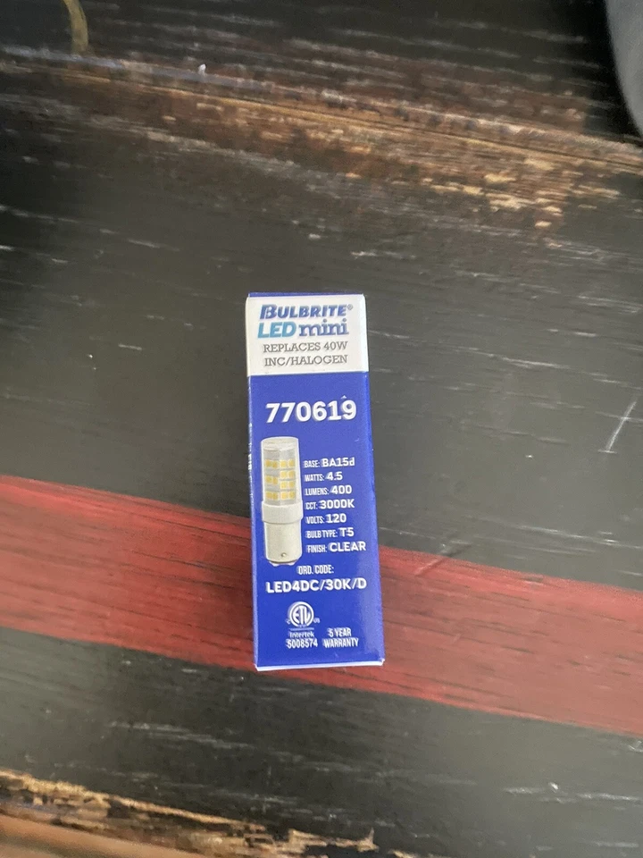 Bulbrite 770619 Bulb LED Damp Location 4.5W 120V T4 DC Bayonet BA15d Base 30K - Image 2 of 3