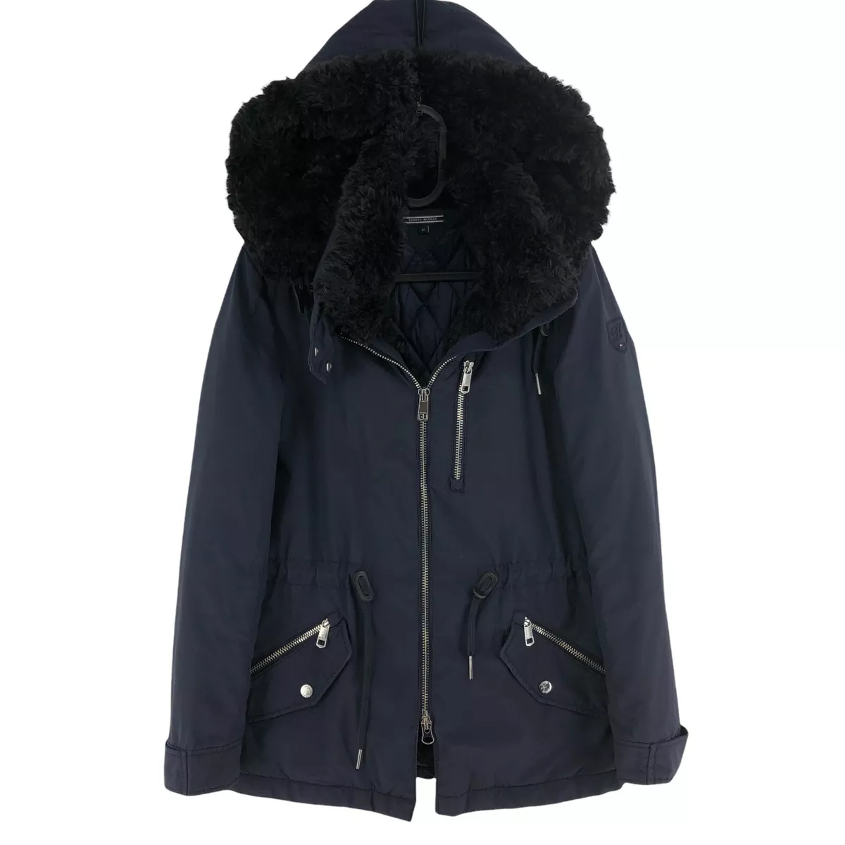TOMMY HILFIGER Navy Blue Padded Thermore Jacket Coat Size XS eBay