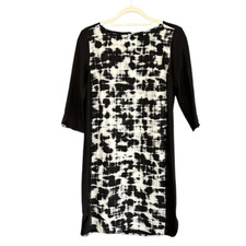 Mango MNG Basics Abstract Pattern Keyhole Back Dress