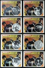L235 BRUCE LEE'S SECRET Lote de 8 Tarjetas de Lobby Mexicanas '77 Bruce Li en Kung Fu