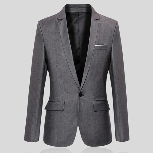 Herren Formeller Blazer Mantel Hochzeit Business Einknopf Slim Fit Anzug Sakko 66 - Bild 8 von 14