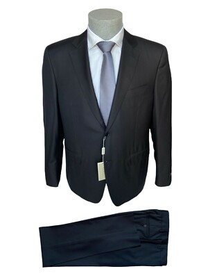 Herren Schneiderkleid CANALI, schwarz unifarben DROP 8 aus Wolle und Seide 50% Rabatt.