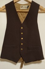 Vintage Panatela LEVI  S Vest Western Cut Dark Brown With 5 Gold Color Buttons.