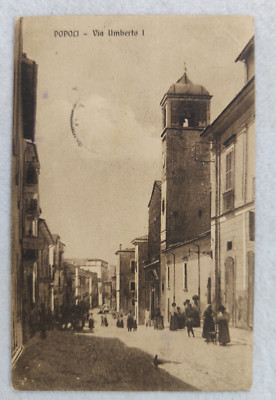 postcard pescara peoples via umberto animated travelled early 900s small size