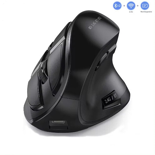 Rechargeable Bluetooth Vertical Wireless Mouse with 2.4G Multi-Purpose Design