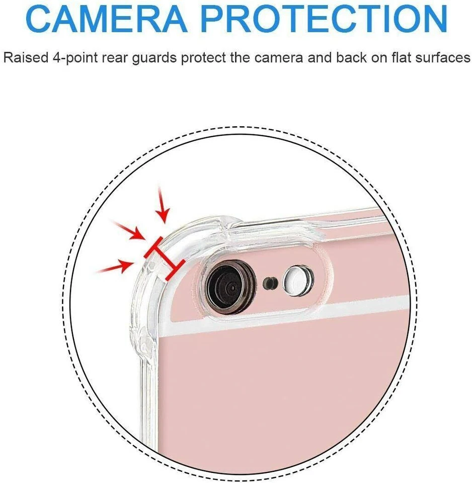 Funda protectora delgada a prueba de golpes transparente para iPhone 6s Plus Foto 3 de 4