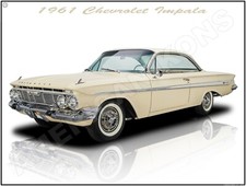 1961 Chevrolet Impala New Metal Sign 12 X 16 Ships Free