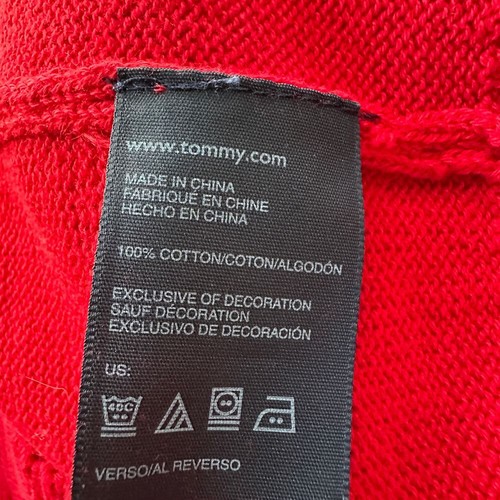 Tommy Hilfiger Maglione Uomo Rosso Fair Isle Large Cabincore Nonno Vacanze Nuovo con etichette - Foto 10 di 12