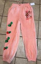 Women's Strawberry Shortcake XS Soft Lounge Pants Pink Warm Soft Cozy Sweatpants
