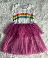 Care Bears Dress Girls Sz Medium 7-8 Unlock Magic Tulle Stretch Sleeveless