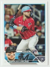 2023 Topps #446 Charles Leblanc RC Baseball Card Miami Marlins