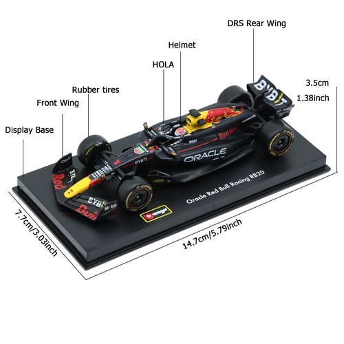 2024 F1 Max Verstappen RB20 Red Bull Honda Diecast Racing Car Model Driver Case - Picture 5 of 9
