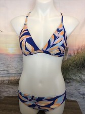 NWT Cupshe Two Piece Bikini Swimsuit Size Medium Blue Purple Orange