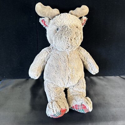 Cloud B Moose Reindeer Plaid Ears 14'' Plush Stuffed Animal Baby Toy