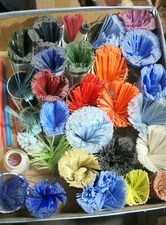 80+ STRINGERS BULLSEYE COE 90 *5.75" LONG A NICE MIX of COLORS lqqs 1/2mm & 1mm