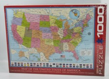 Map of The United States of America 1000 Piece Puzzle 19" x 26" Eurographics