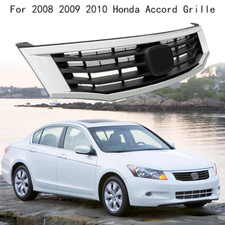 For 2008 2009 2010 Honda Accord Front Bumper Upper Grille Grill Wchrome Trim