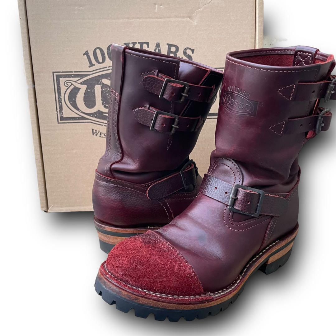 Wesco Engineer Boots Boss Cap Toe Combination Leather Size Wesco Engineer Boots Boss Cap Toe Combination Leather Size