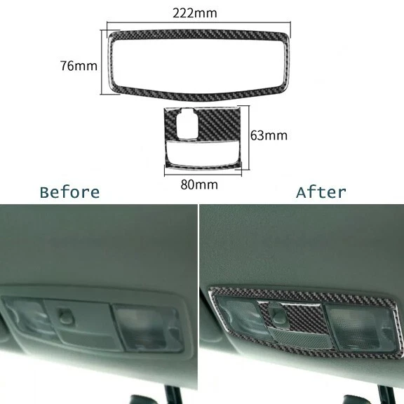 Cubierta de panel de luces de lectura de fibra de carbono para Mitsubishi Lance EVO X 08-15 Foto 2 de 4