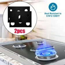2Pcs Gas Range Stove Top Burner Cover Protector Reusable Non-stick Liner Kitchen