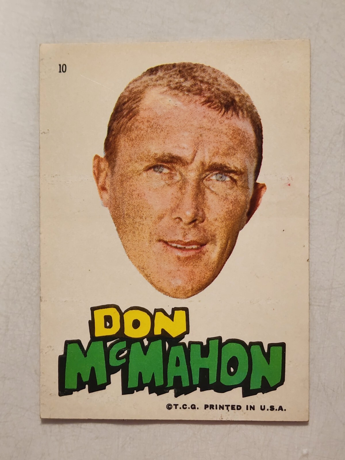 1967 TOPPS BOSTON RED SOX STICKERS DON MCMAHON #10 BASEBALL CARD