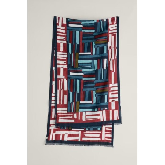 Seasalt New Everyday Scarf - Dune Fence Border Maritime - BNWT