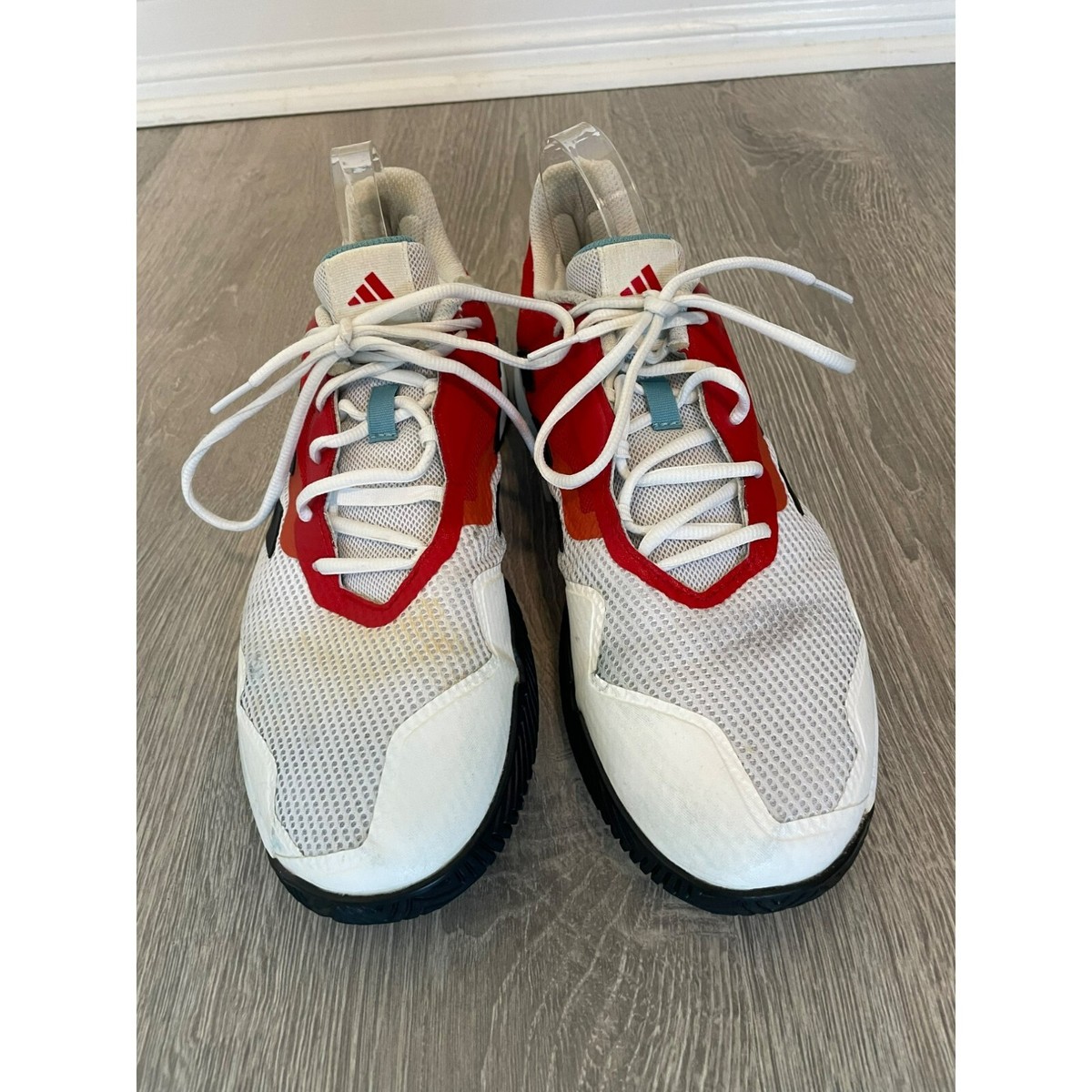 NWT Men’s Adidas US 11 CourtJam Control White Tennis Shoes Amazon.com | adidas,Mens,Courtjam Bounce,White/White/Hazy  main image 2