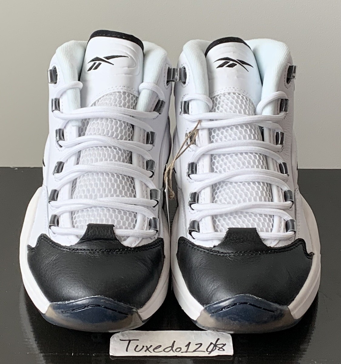 DS Reebok Question Mid sz8.5 White/Black answer red toe 4 Allen