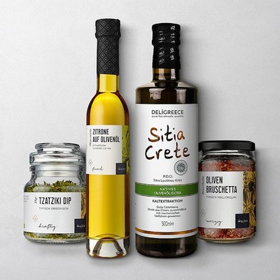 Griechische Spezialitäten - 4teiliges Feinkost Set von Wajos