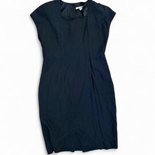 Vintage Jessica Howard Sheath Dress Y2K Linen 1990’s Little Black Dress Sz 14