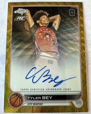 2022-23 Topps Chrome Overtime Elite Tyler Bey Auto Gold Wave Refractor 7/50