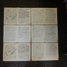 antique handwritten music paper , 1 sq metre , vintage c.1900